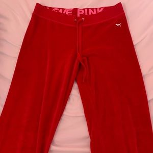 pink victoria’s secret track pants